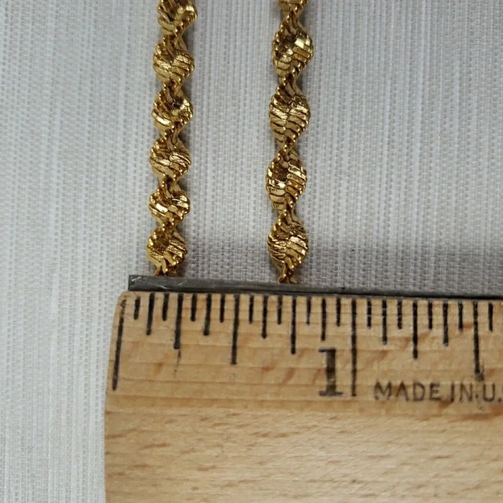 VTG Napier Sparkly Faceted Twist Rope Chain Necklace 28